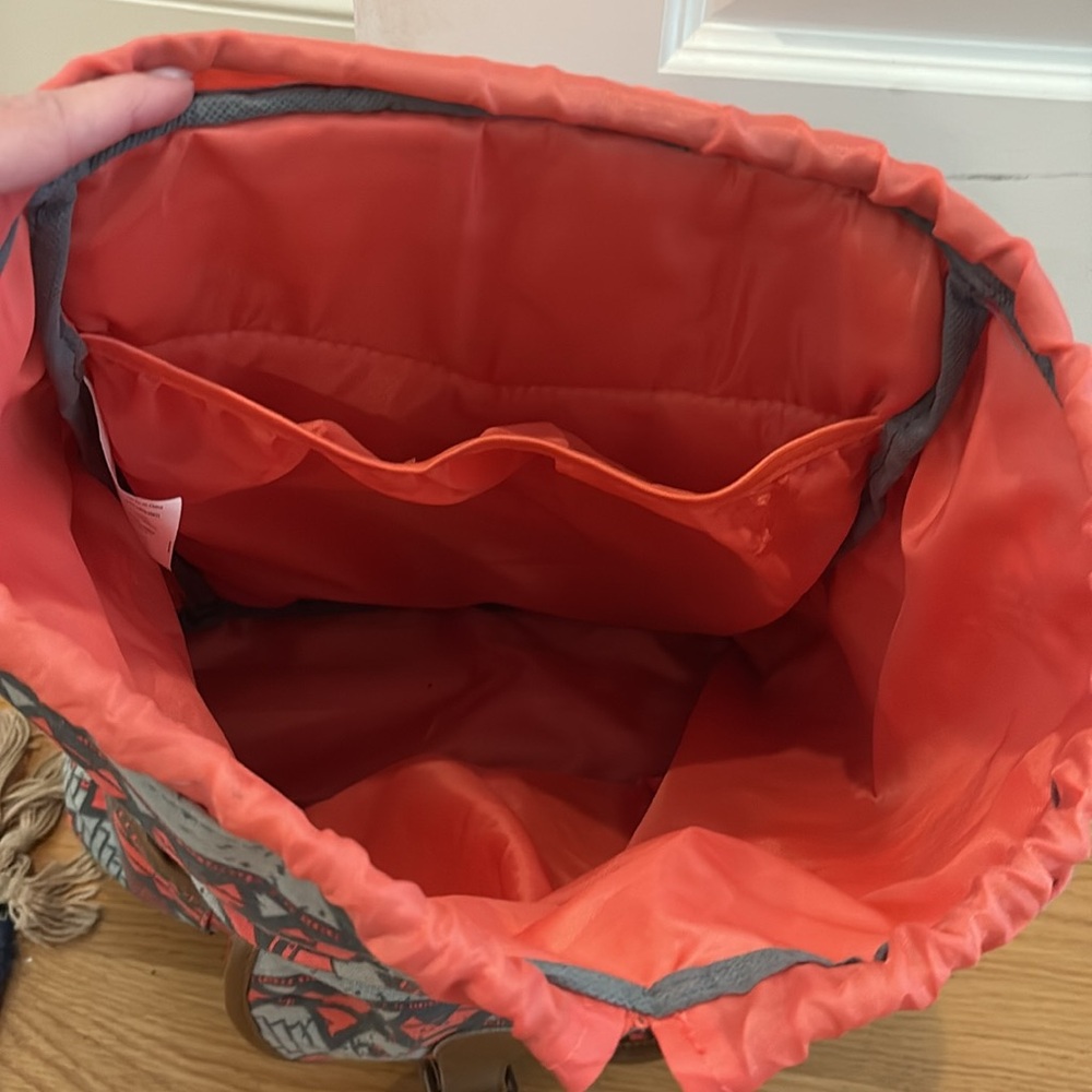 Geometric Pattern Backpack With Buckle Straps - image 8